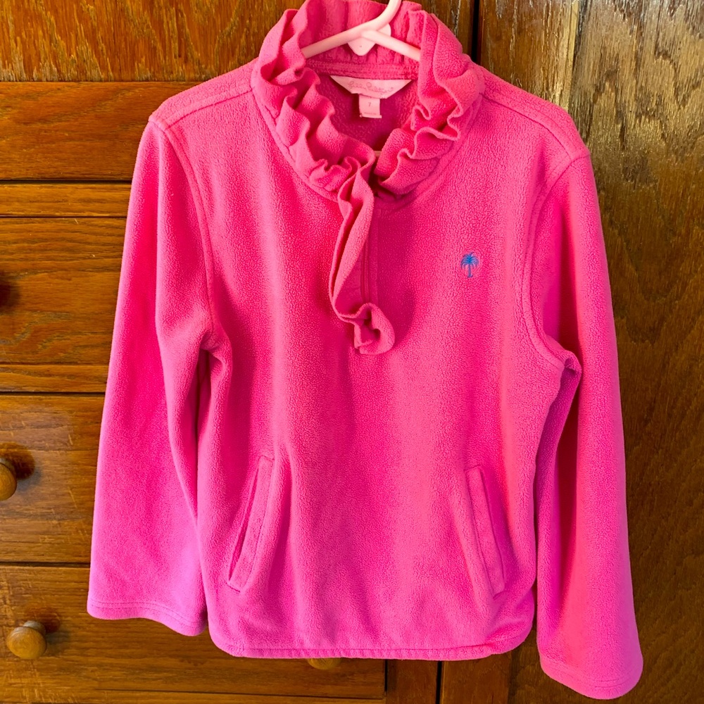 Girls Lilly Pulitzer Pink Fleece 1/4 zip Size 7
